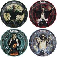 Universal Monsters Set of Four Printed Metal Coasters with Cork Base
