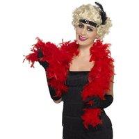 Smiffys Feather Costume Boa in Red