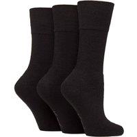 SOCKSHOP Gentle Grip Men's 3 Pack & Non Elastic Sport Socks in Black | Size: 4-7