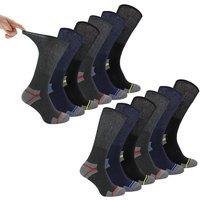 Dr.Socks Men's Multipack Diabetic Work Socks | Non Elastic Breathable Diabetic Socks in Jet Black | Size: 6-11