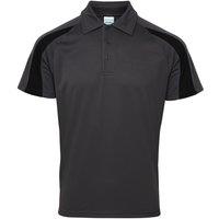 AWDis Men's Just Cool Short Sleeve Contrast Panel Polo Shirt in Charcoal | Size: Medium