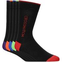 Crosshatch Men's Glowbow Socks 5 Pack in Black