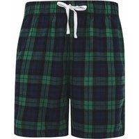 Skinni Fit Men's Tartan Lounge Shorts in Mid Navy | Size: Large