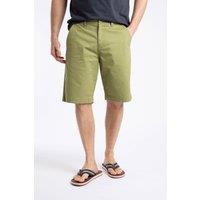 Weird Fish Men's Rayburn Cotton Flat Front Shorts in Pale Green | Size: 32