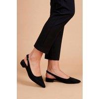 Dorothy Perkins Women's Jerry Faux Suede Slingback Pointed Flat Shoes in Natural Black | Size: 4