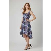 Cutie London Women's Abstract Print Hi-Low Midi Dress in Purple | Size: 8
