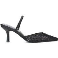 XY London Women's 'Chase' Mesh Stiletto Heel Court Shoe Mules With Crystals in Black | Size: 3