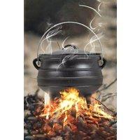 Living and Home 6L Cast Iron Potjie Pot Camping Cookware with Lid & Legs for Outdoor in Black