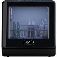 DMD Collective Mini Table Top Countertop Dishwasher 5L Built-In Water Tank with 6 Wash Programmes in Black