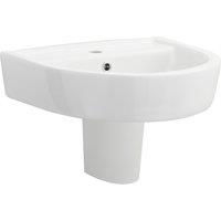 Balterley 1 TH Basin & Semi Pedestal Fireclay Round Wall Hung Sink 520mm - White
