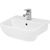 Balterley Square Semi Recessed 1 Tap Hole Basin Tap Not Included 420mm in White