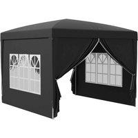 Matteo 3x3m Pop Up Gazebo, Water & UV Resistant Party Tent, Black