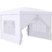 Matteo 3x3m White Pop Up Gazebo with Walls & Carry Bag - Garden Party Tent