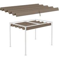 Matteo Retractable Pergola Roof Sun Shade Cover - Coffee, 2.85 x 2m in Brown