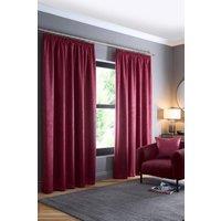 Fusion 'Galaxy' Pair of Light Reducing Thermal Effect Pencil Pleat Curtains in Wine | Size: 229 cm width x 229 cm drop