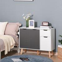 HOMCOM Cabinet Sideboard with Drawer Bedroom, Living Room, Home Office in Grey