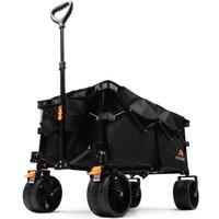 Voyager 300L Heavy-Duty Camping Wagon - Compact Folding Utility Trolley in Black