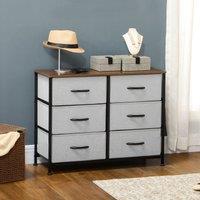 HOMCOM of Drawers Cloth Organizer with Fabric Drawers Steel Frame for Bedroom in Grey