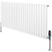 Monstershop Oval Single Column Radiator & Valves - 600mm x 1440mm - White