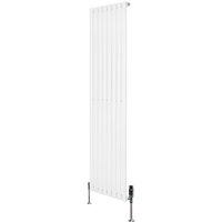 Monstershop Oval Single Column Radiator & Valves - 1800mm x 480mm - White