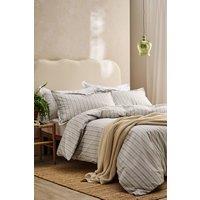 CHRISTY 'Calder Stripe' Heritage Inspired Cotton Percale Duvet Cover Set in Pink | Size: Double