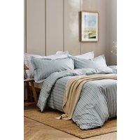 CHRISTY 'Calder Stripe' Heritage Inspired Cotton Percale Duvet Cover Set in Blue | Size: King