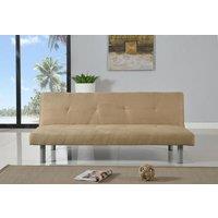 Comfy Living Ltd Faux Suede 3 Seater Fabric Sofa Bed in Brown