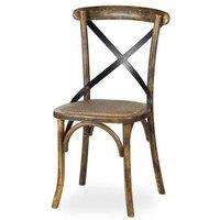 Hill Interiors Cross Oak Dining Chair in Brown