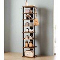 Modcraft Industrial Shoe Rack Tall & Narrow with Vertical Storage in Brown