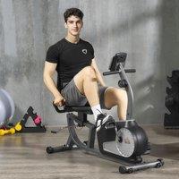 HOMCOM Exercise Bike with LCD Display, Quiet 8-Level Magnetic Resistance in Grey