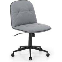 Gymax PU Leather Home Office Chair Swivel Task Computer Chair With Wheels in Grey