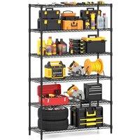 Gymax 6-Tier Adjustable Wire Shelving Unit Utility Display Shelf for Kitchen in Black