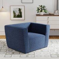Gymax Inflatable Couch Sofa Single Lounger Air Sofa Chair With Armrests in Dark Navy