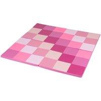 Gymax Set of 2 Patchwork Activity Mat Folding Play Mat Large Crawl Floor Mat in Pink