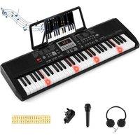 CASART 61 Keys Portable Keyboard Electric Piano Keyboard Kit Instrument in Black