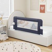 Costway Foldable Toddler Bed Rail Baby Safety Guard w/Removable Cover in Dark Grey
