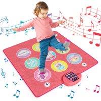 Costway Fun Dance Mat Kids Dance Pad Game Toy with 9 Keyboard Sounds in Light Pink
