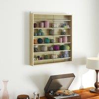 HOMCOM 7-Tier Wall Display Cabinet w/ Shelves Glass Doors in Light Brown | Size: Large