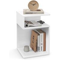 Costway S-shaped Bedside Table Modern Side Table Sofa End Table Nightstand in White
