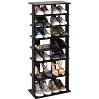 Costway 7 Tiers Tall Shoe Rack Patented Space Saving Organizer Storage Shelf 14 pairs in Black