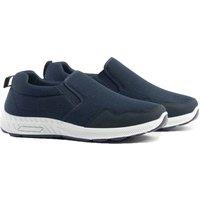 MyShoeStore Men's Men's Wide Fit Slip On Comfort Casual Trainers in Navy | Size: 10