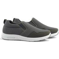 MyShoeStore Men's Men's Wide Fit Slip On Comfort Casual Trainers in Grey | Size: 9