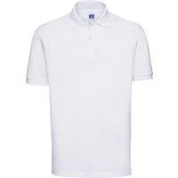 Russell Men's 100% Cotton Short Sleeve Polo Shirt in White | Size: Medium