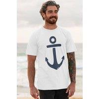Rapanui Clothing Men's Anchor T-shirt in White | Size: 4XL