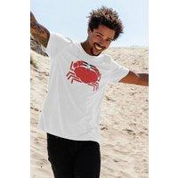 Rapanui Clothing Men's Crab T-Shirt in White | Size: Small