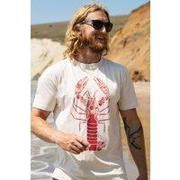 Rapanui Clothing Men's Red Lobster T-shirt in Beige | Size: 2XL