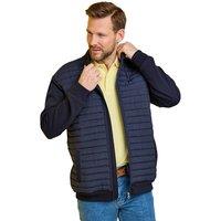 Pegasus Men's Quilted Knitted Jacket Sweatshirt Hybrid with Wadded Front in Navy | Size: Large