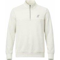 Foster Taylor Men's Quarter-Zip Mock-Neck Sweatshirt in Ecru | Size: Large