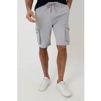 Threadbare Men's Elasticated Waist Stretch Cargo Shorts in Light Grey | Size: XL