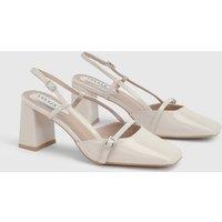 Oasis Women's Becky Slingback Block heeled Sandals in Beige | Size: 5